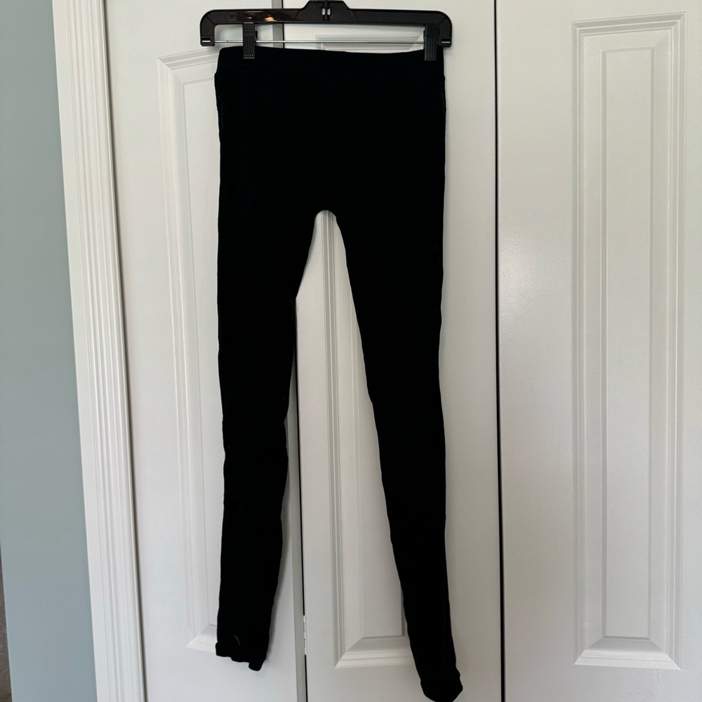 Material Girl black leggings with side lace detail